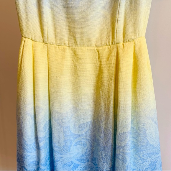 Jonathan Saunders Dress Yellow Blue Waisted Mid-line Length Pockets Size… - Picture 10 of 13